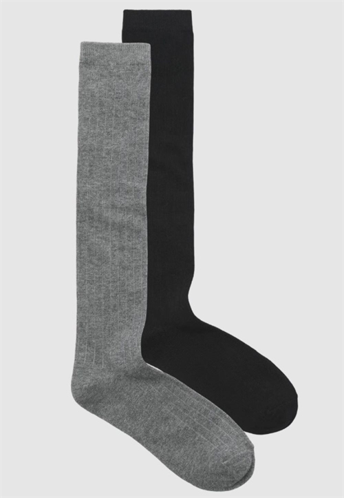 JJXX JXLULU KNEE RIB 2PACK SOCKS BLACK/DARKGREY